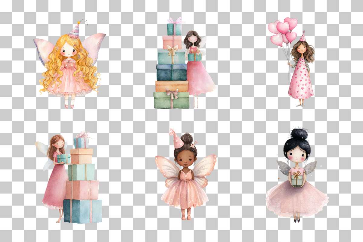 Fairy Birthday Party Clipart Bundle