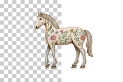 Floral Folk Art Horse Clipart Bundle - CraftNest - Digital Crafting and Art