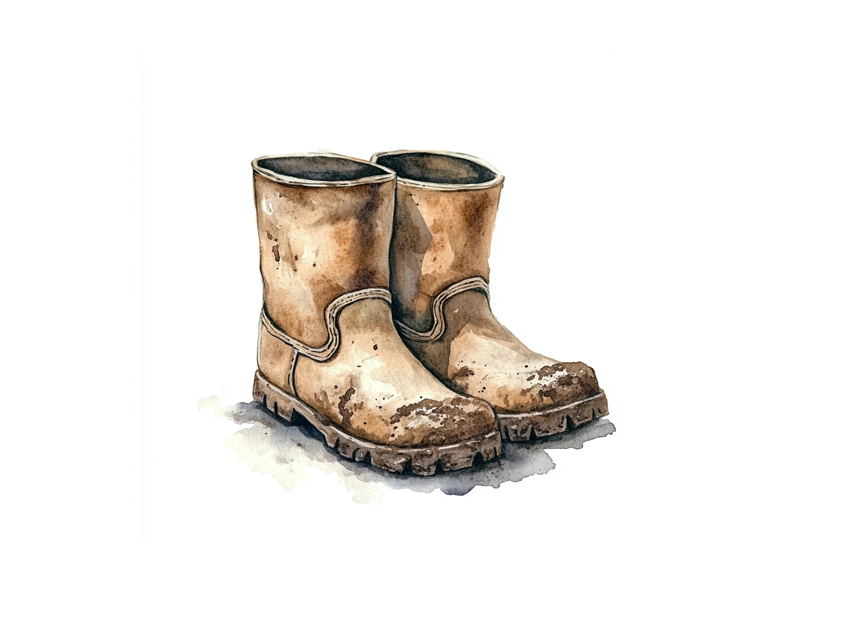 Muddy Work Boots Clipart Bundle