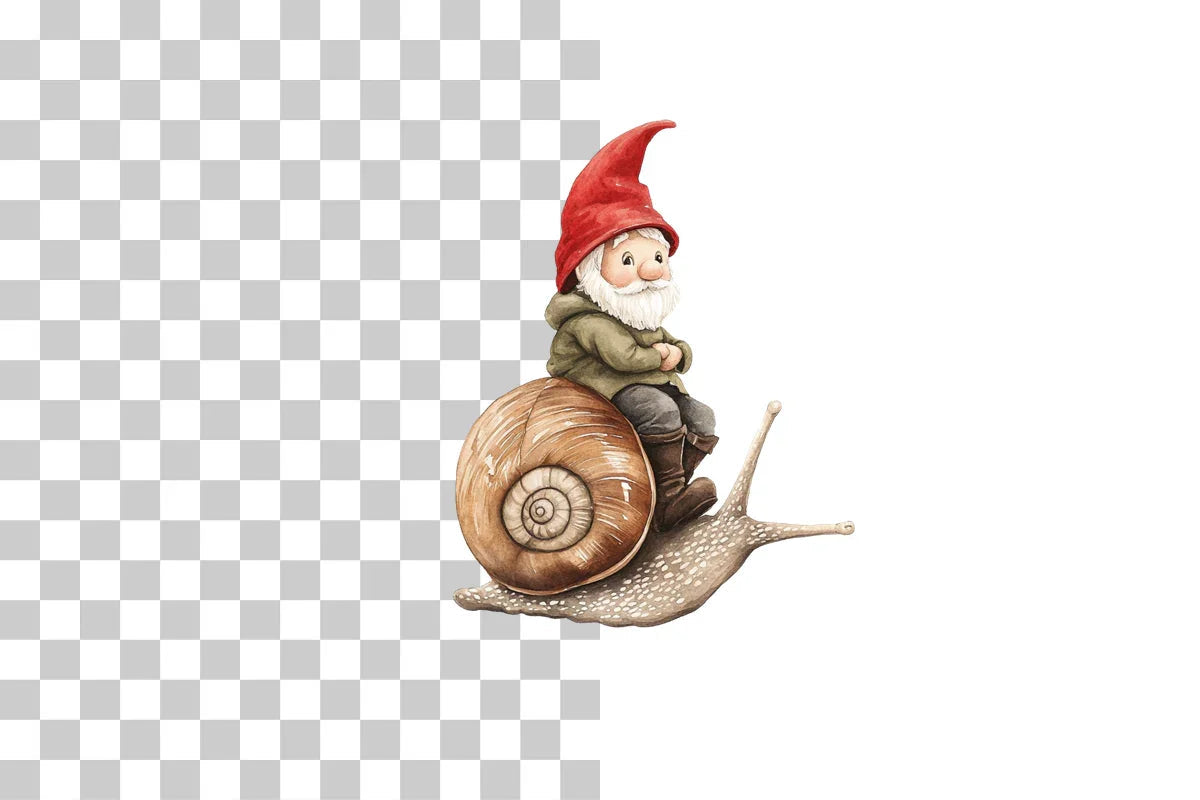 Gnome Riding Snail Clipart Bundle - CraftNest - Digital Crafting and Art