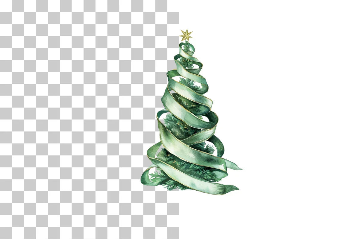 Ribbon Spiral Christmas Tree Clipart Bundle - CraftNest - Digital Crafting and Art