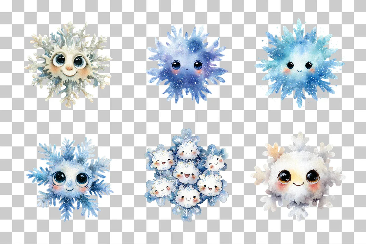 Cute Snowflake Clipart Bundle - CraftNest - Digital Crafting and Art
