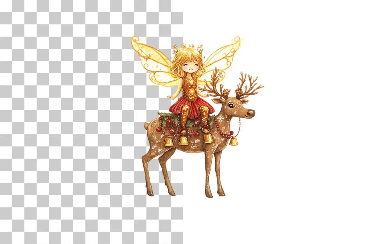 Magical Fairy Reindeer Christmas Clipart Bundle - CraftNest - Digital Crafting and Art