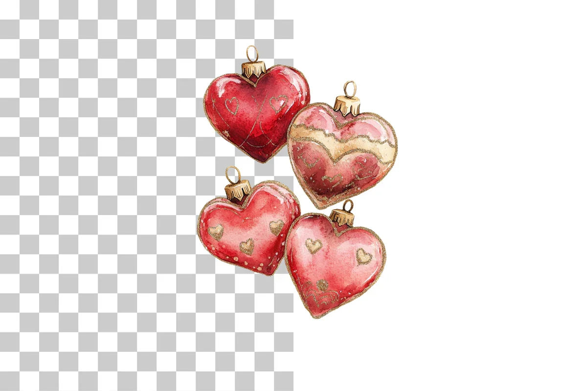 Heart Christmas Ornaments Clipart Bundle - CraftNest - Digital Crafting and Art