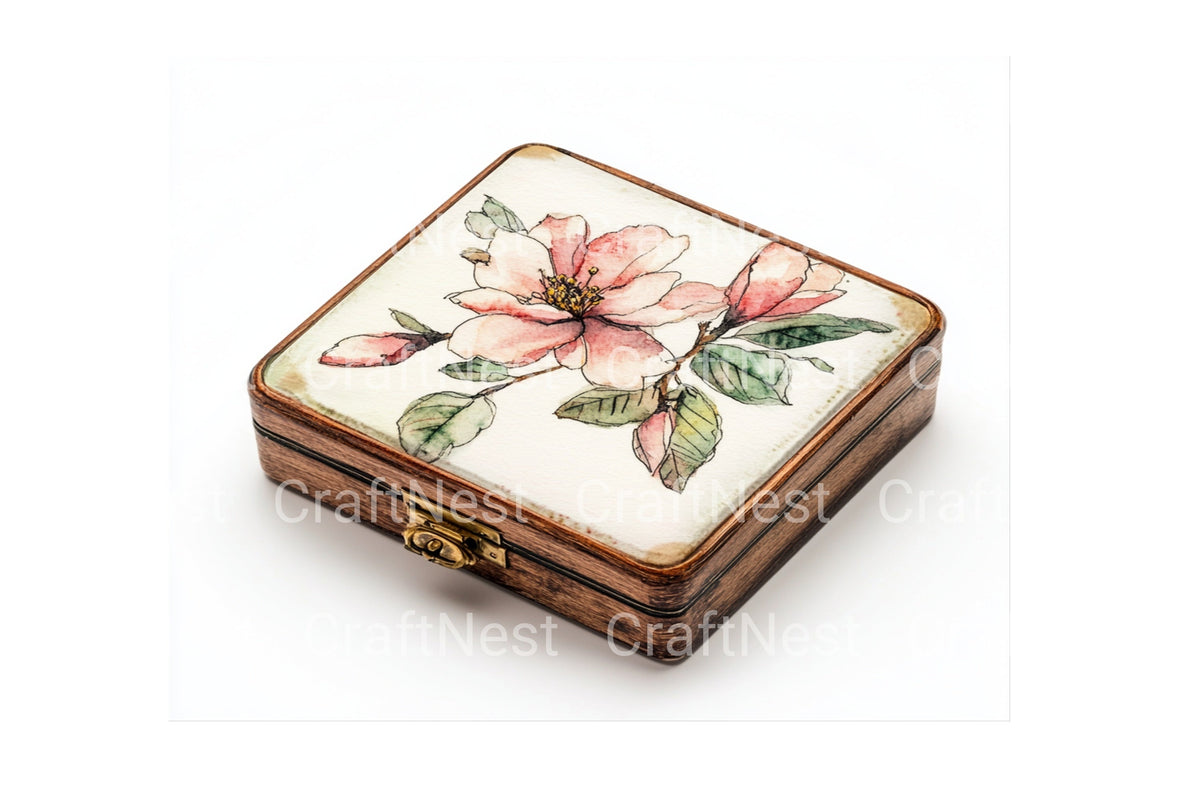 Vintage Wooden Box Elements Clipart Bundle