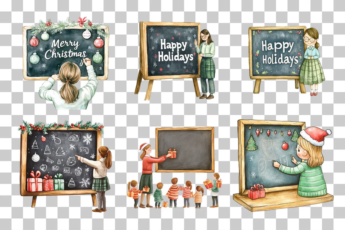 Holiday Classroom Clipart Bundle - CraftNest - Digital Crafting and Art