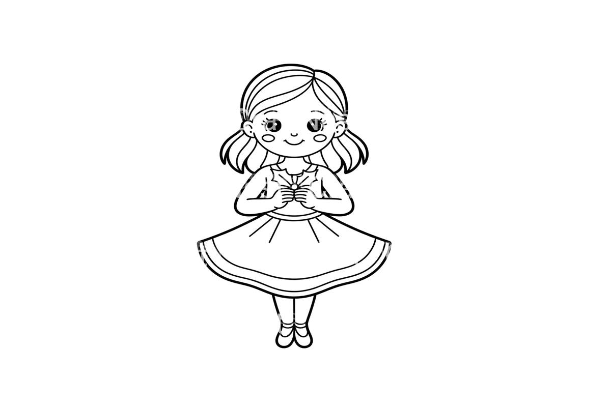 Cute Ballerina Christmas Coloring Books