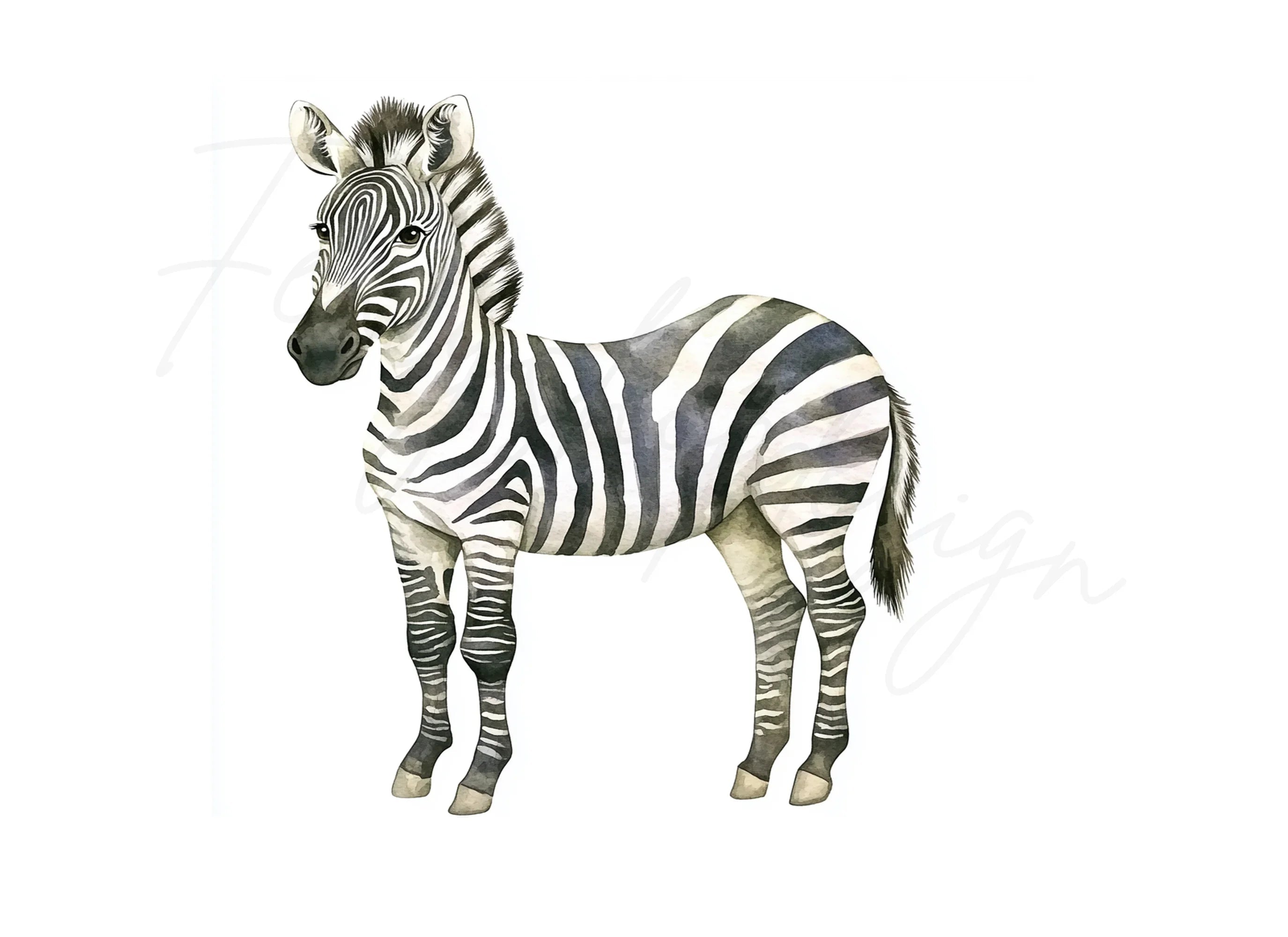 Zebra Illustration Clipart Bundle