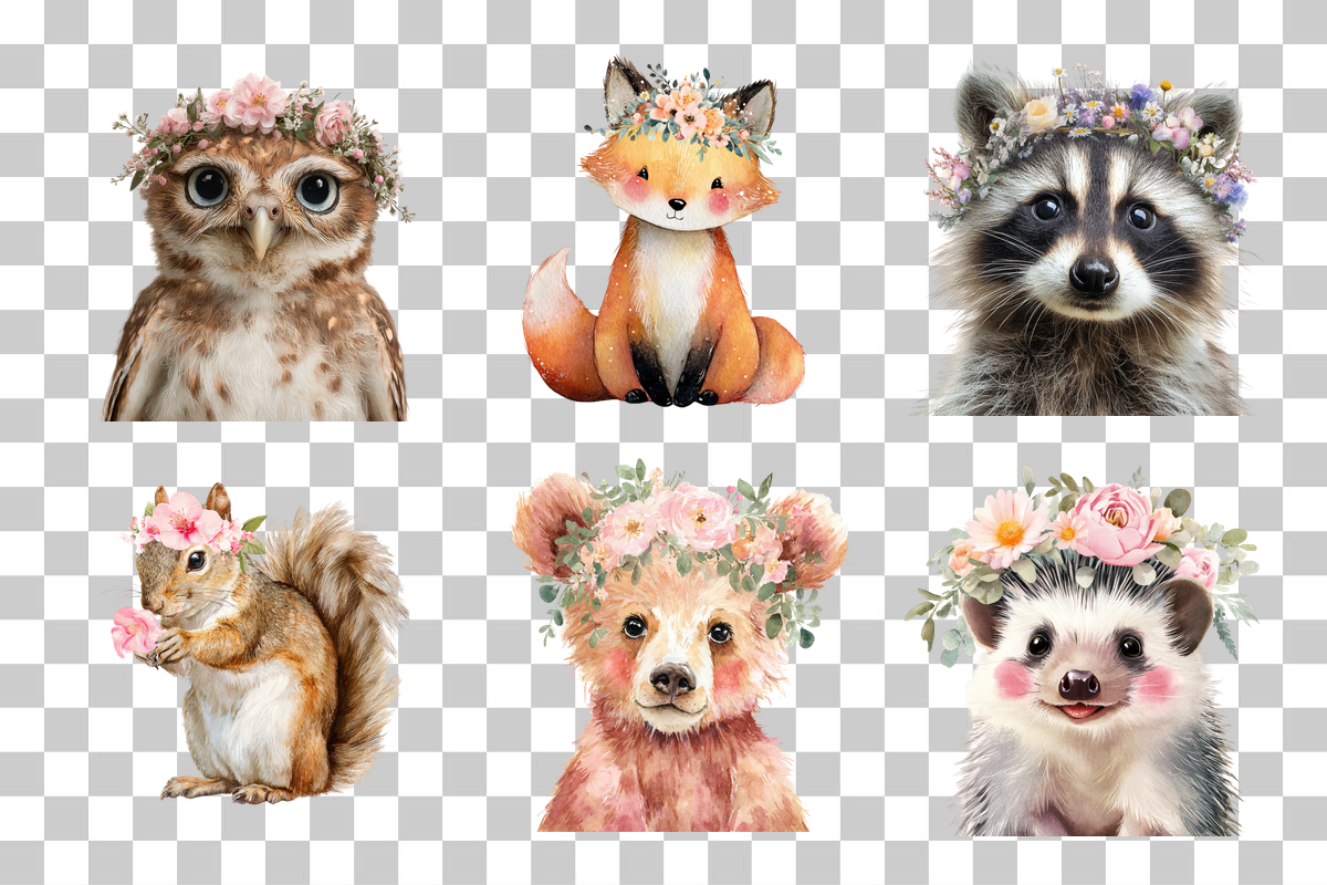 Woodland Baby Animal Clipart Bundle