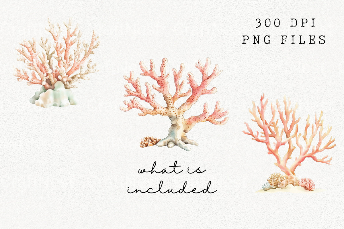 Assorted Coral Reef Ocean Clipart Bundle