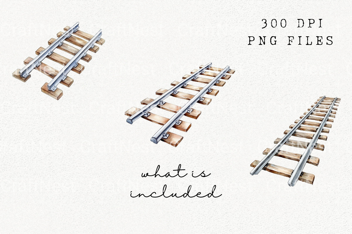 Watercolor Train Tracks Clipart Tracker