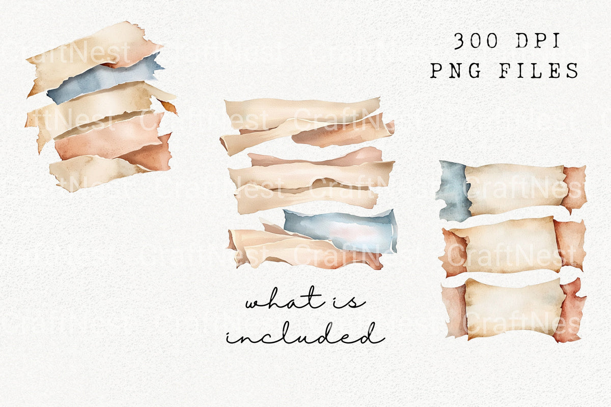 Torn Strips Clipart Bundle