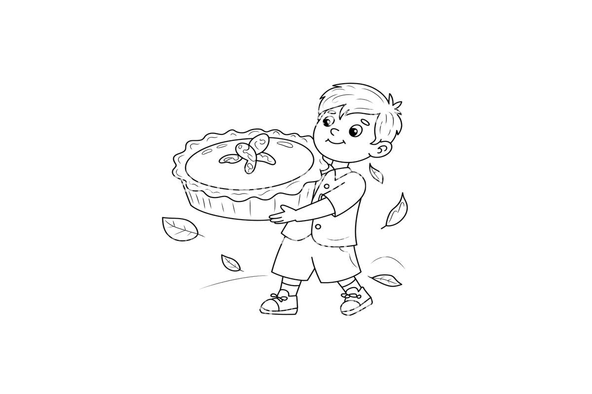 Thanksgiving Boy with Turkey Coloring Books