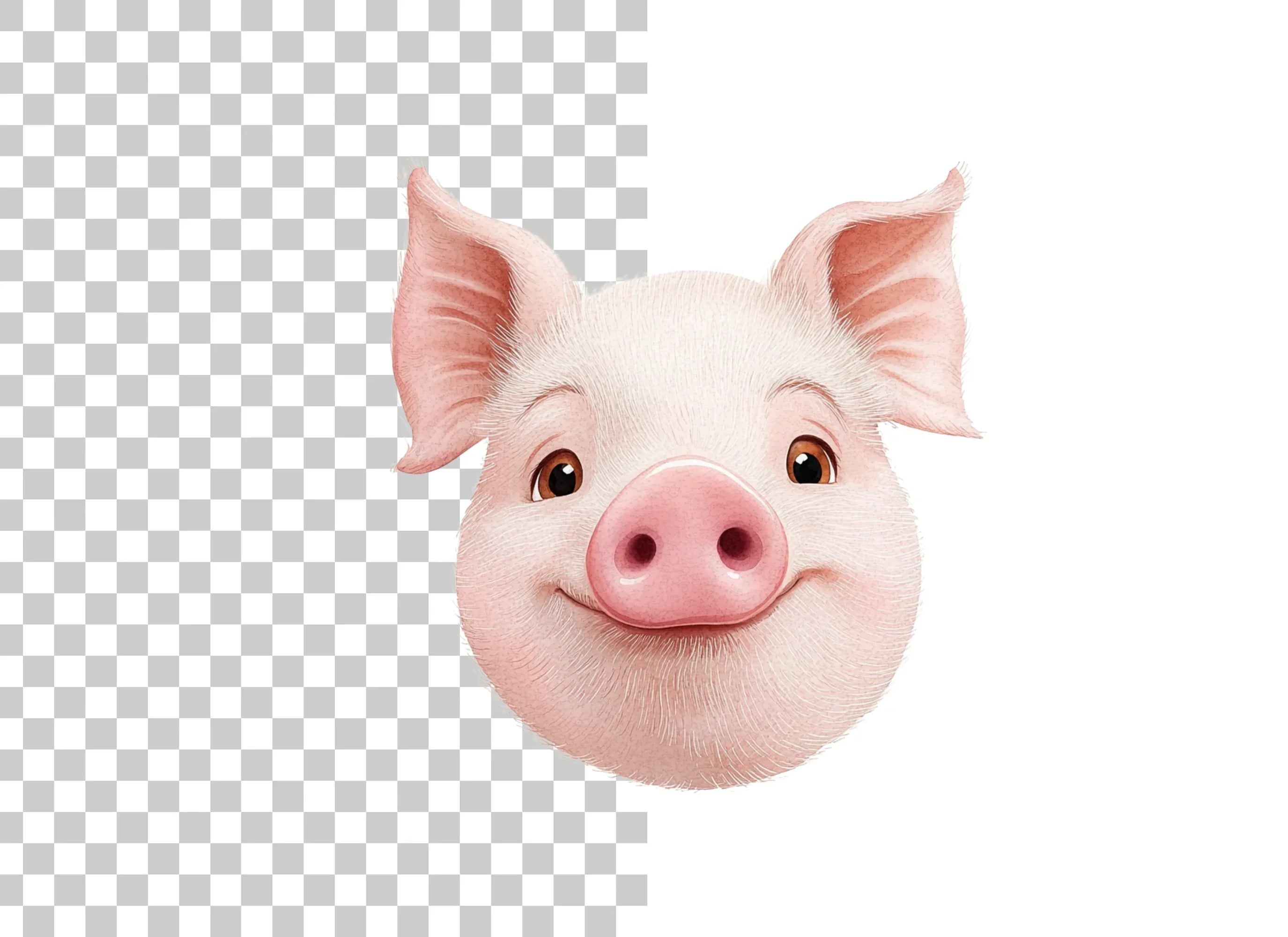 Adorable Pig Faces Clipart Bundle