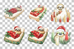 Christmas Sloth Spa Day Clipart Bundle - CraftNest - Digital Crafting and Art
