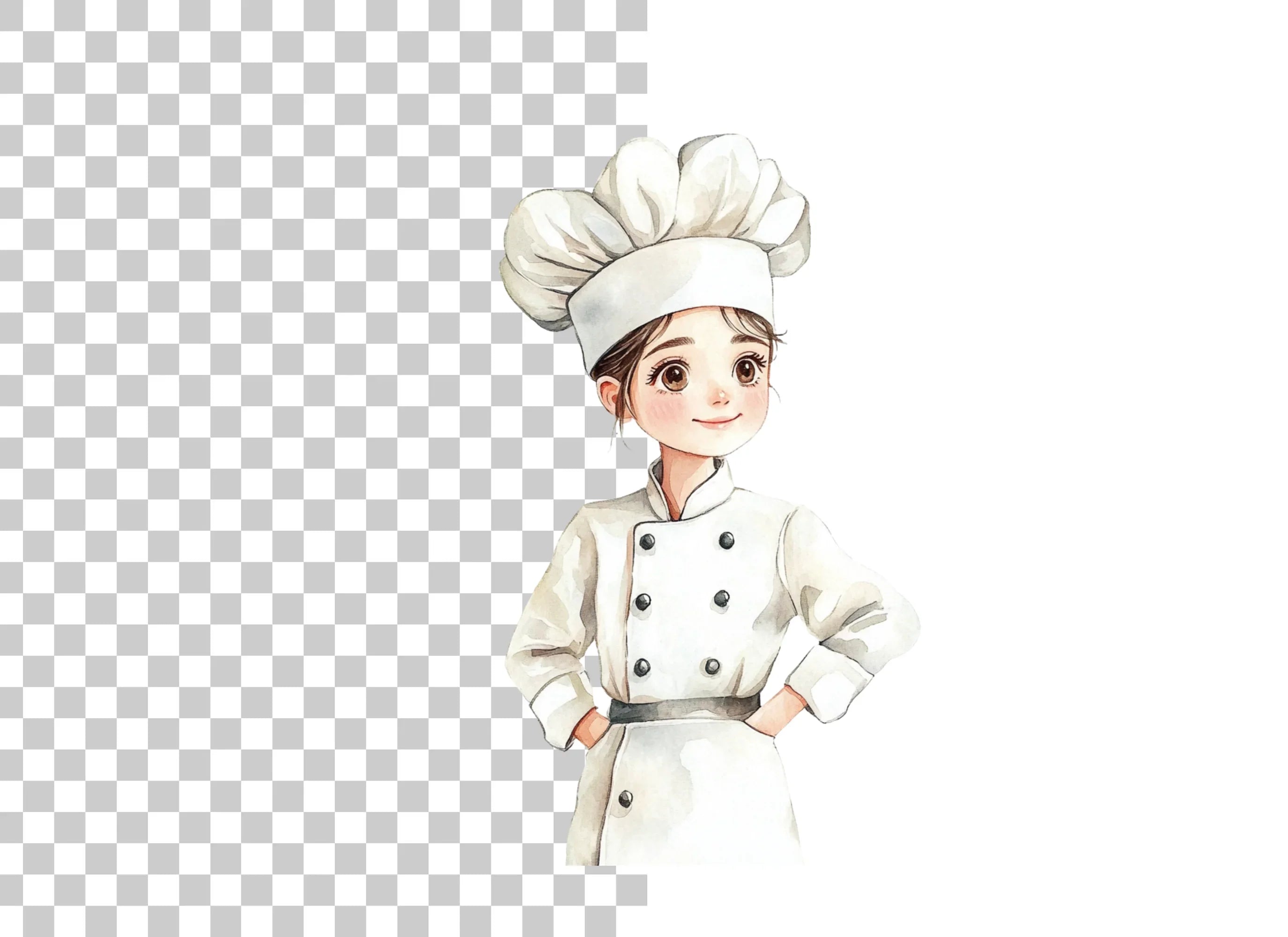Cute Female Chef Clipart Bundle