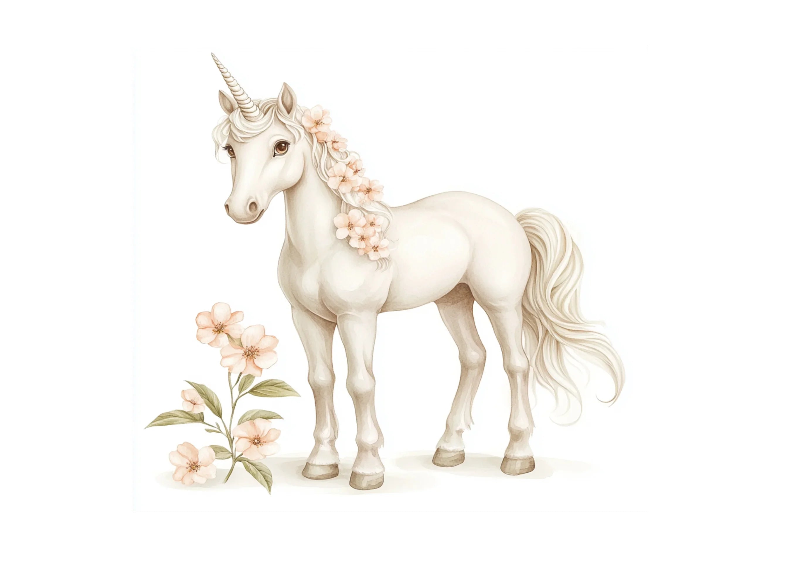 Elegant Floral Unicorn Clipart Bundle