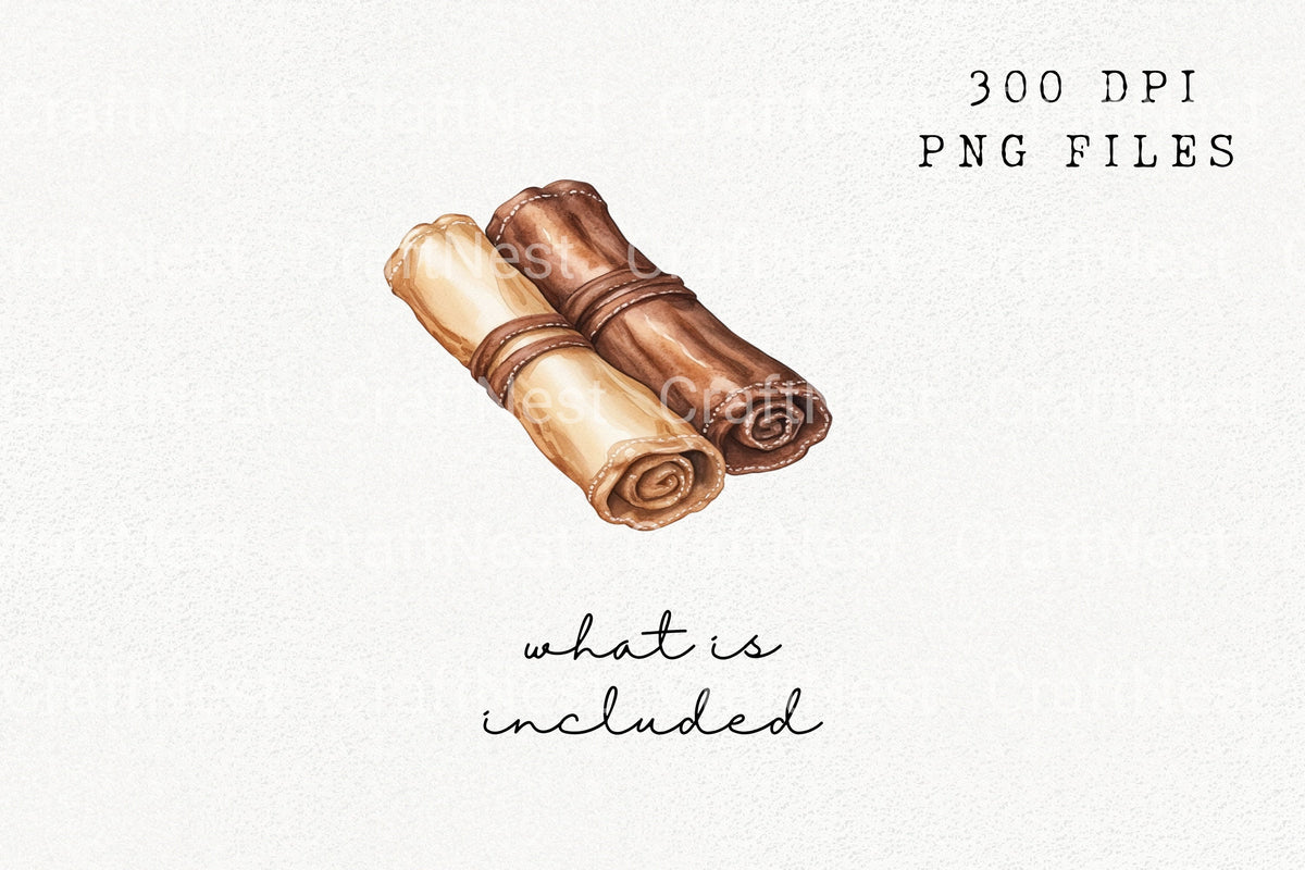 Rolled Fabric Bundles Clipart Bundle