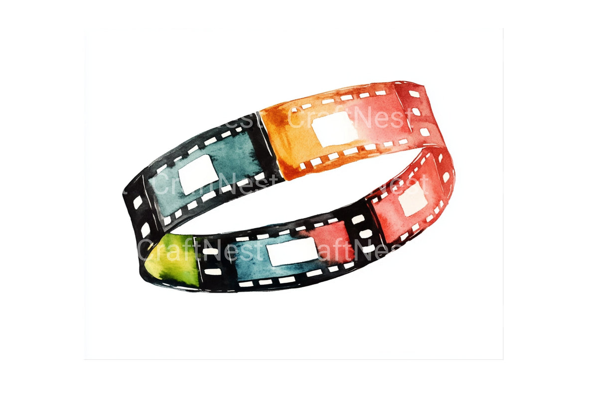 Colorful Film Strip Clipart Bundle