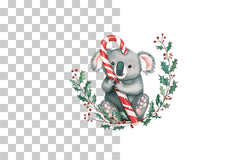 Cute Christmas Koala Candy Cane Clipart Bundle - CraftNest - Digital Crafting and Art