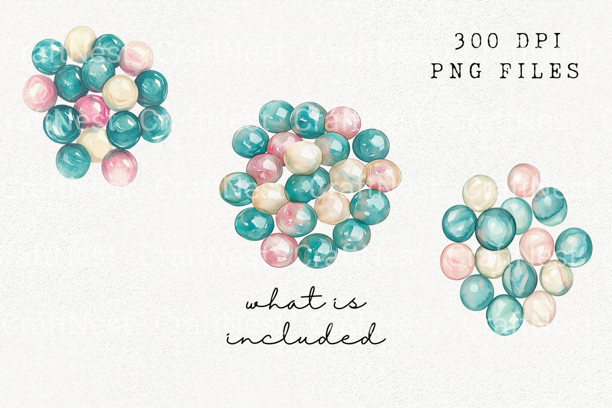Glass Marbles Clipart Bundle