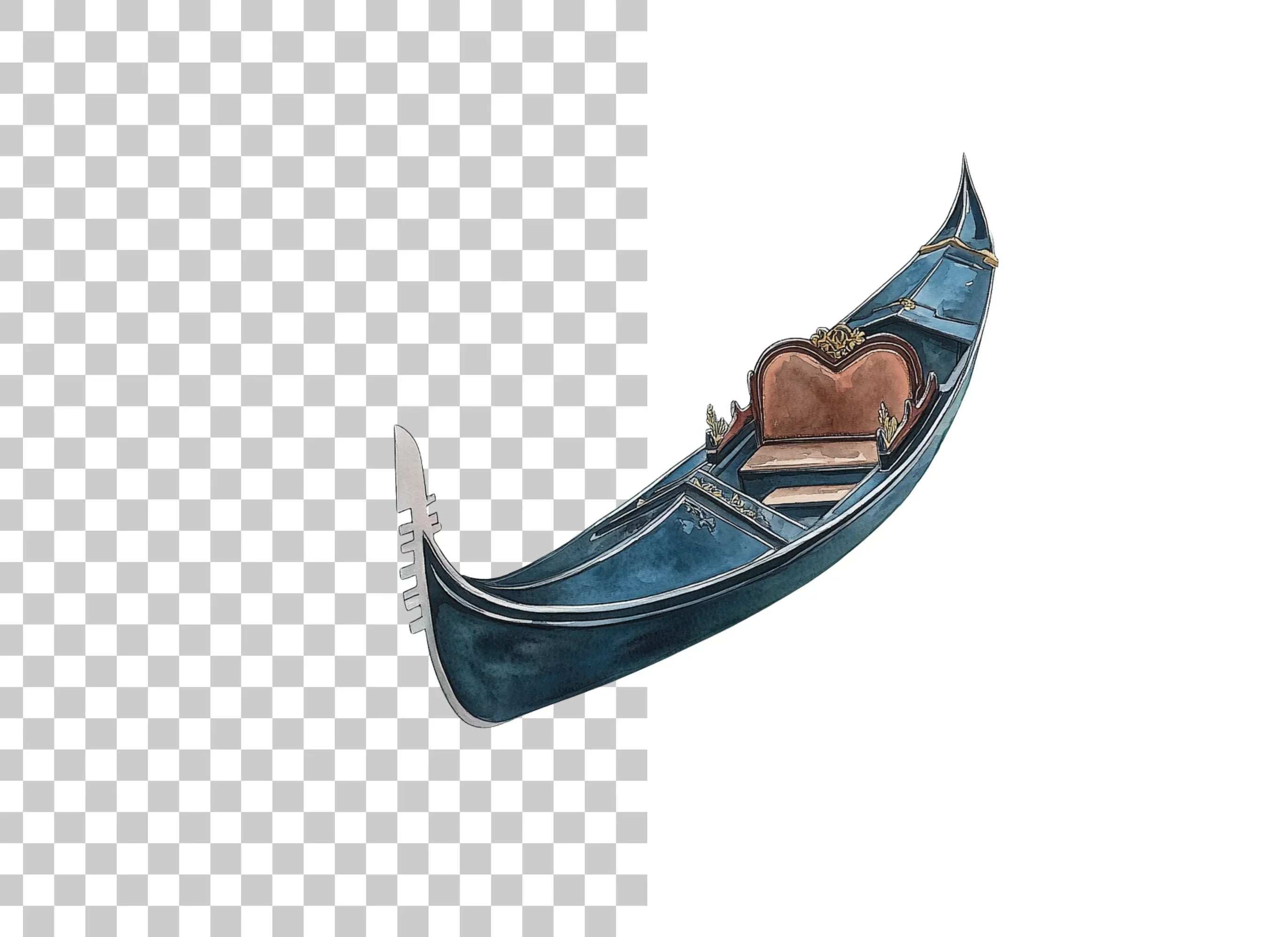Elegant Venetian Gondola Clipart Bundle