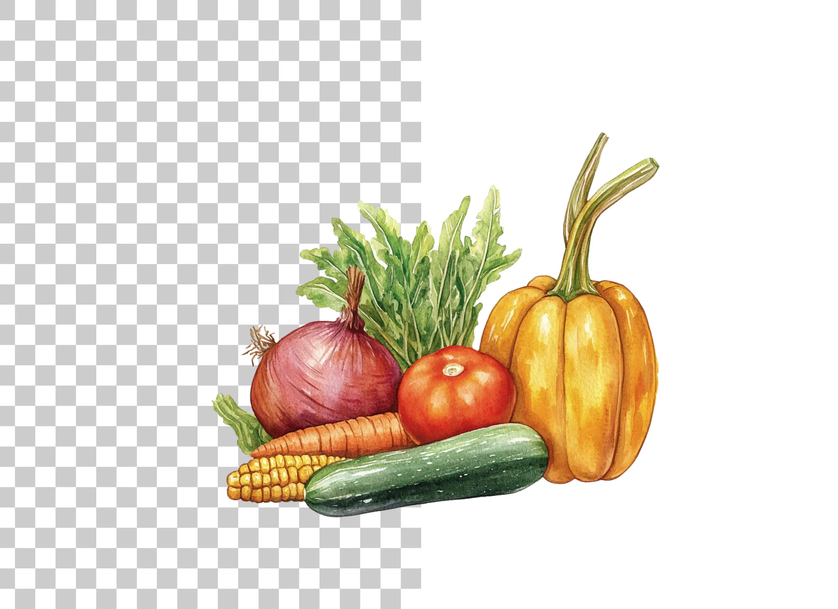Fresh Vegetable Clipart Bundle