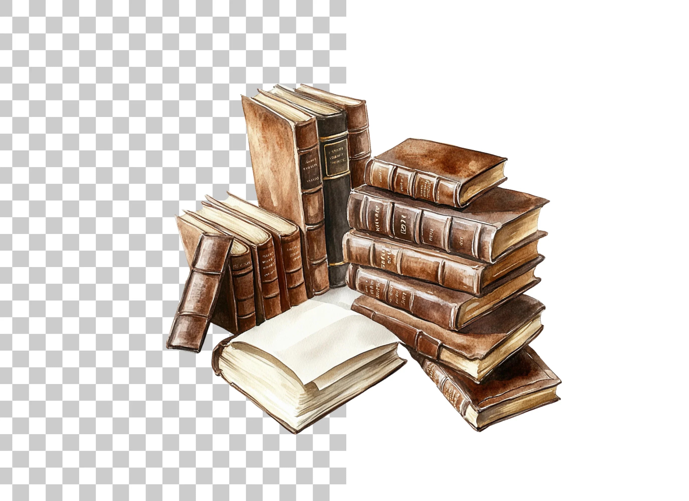 Vintage Books Clipart Bundle