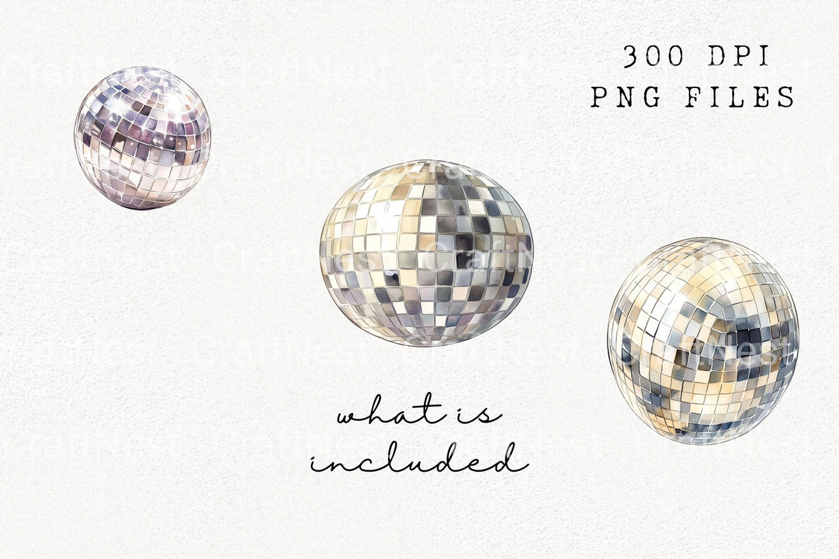 Sparkling Disco Ball Reflections Clipart Bundle