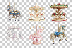 Fairytale Carousel Horses & Unicorns Clipart Bundle - CraftNest - Digital Crafting and Art