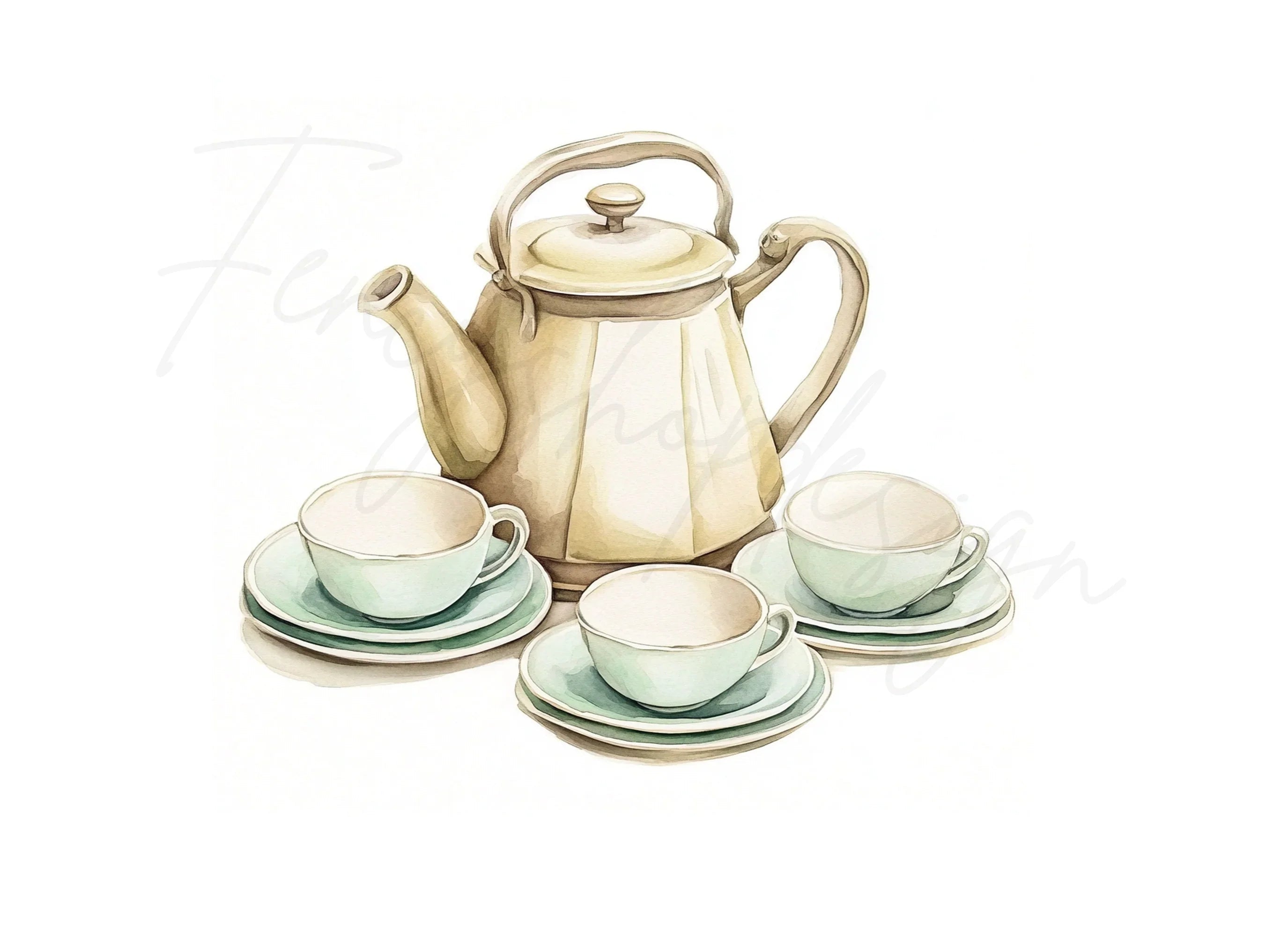 Vintage Tea Clipart Bundle