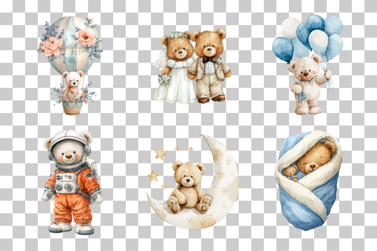 Teddy Bear Clipart Bundle Collection