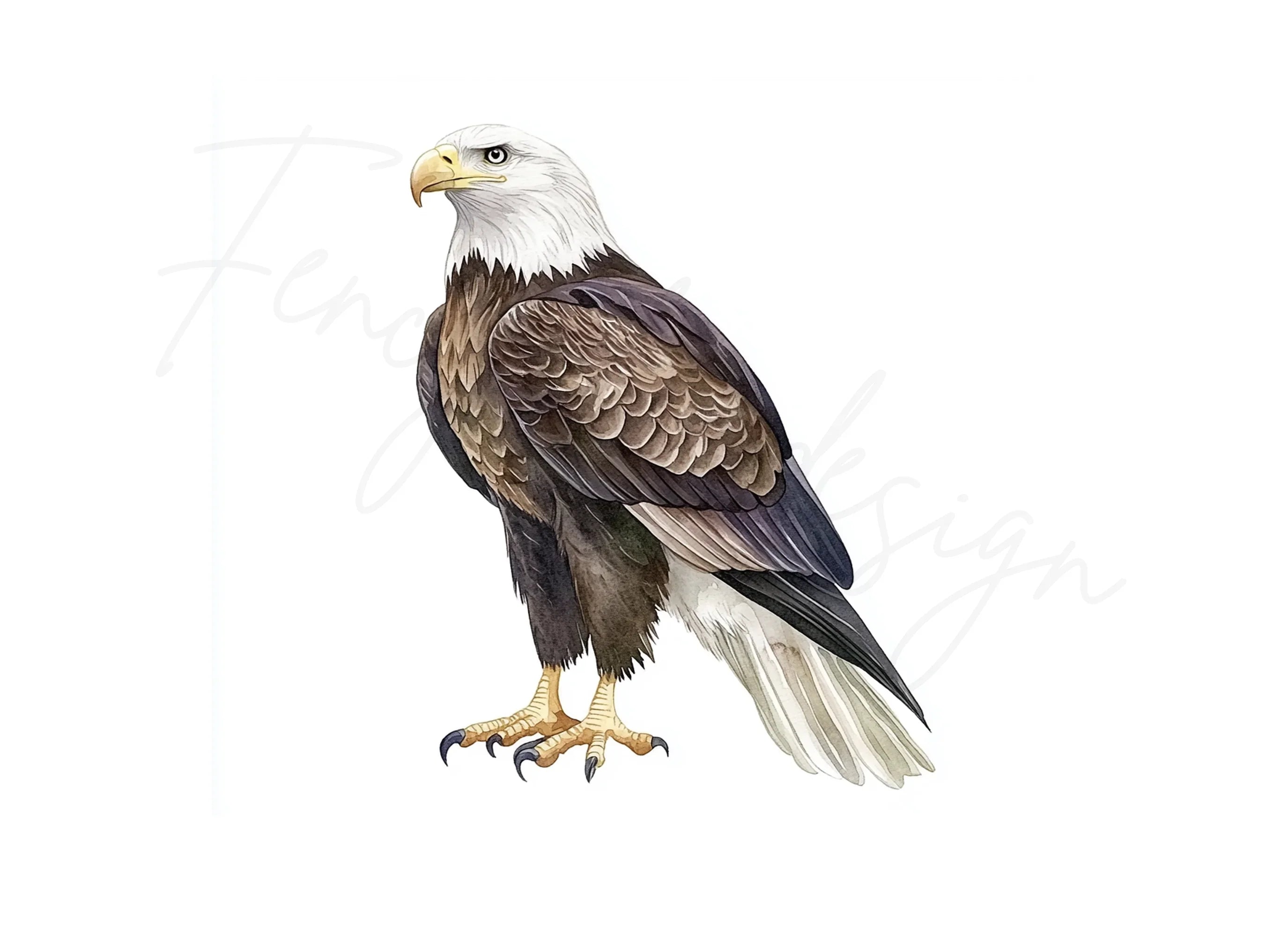 Realistic Bald Eagle Clipart Bundle
