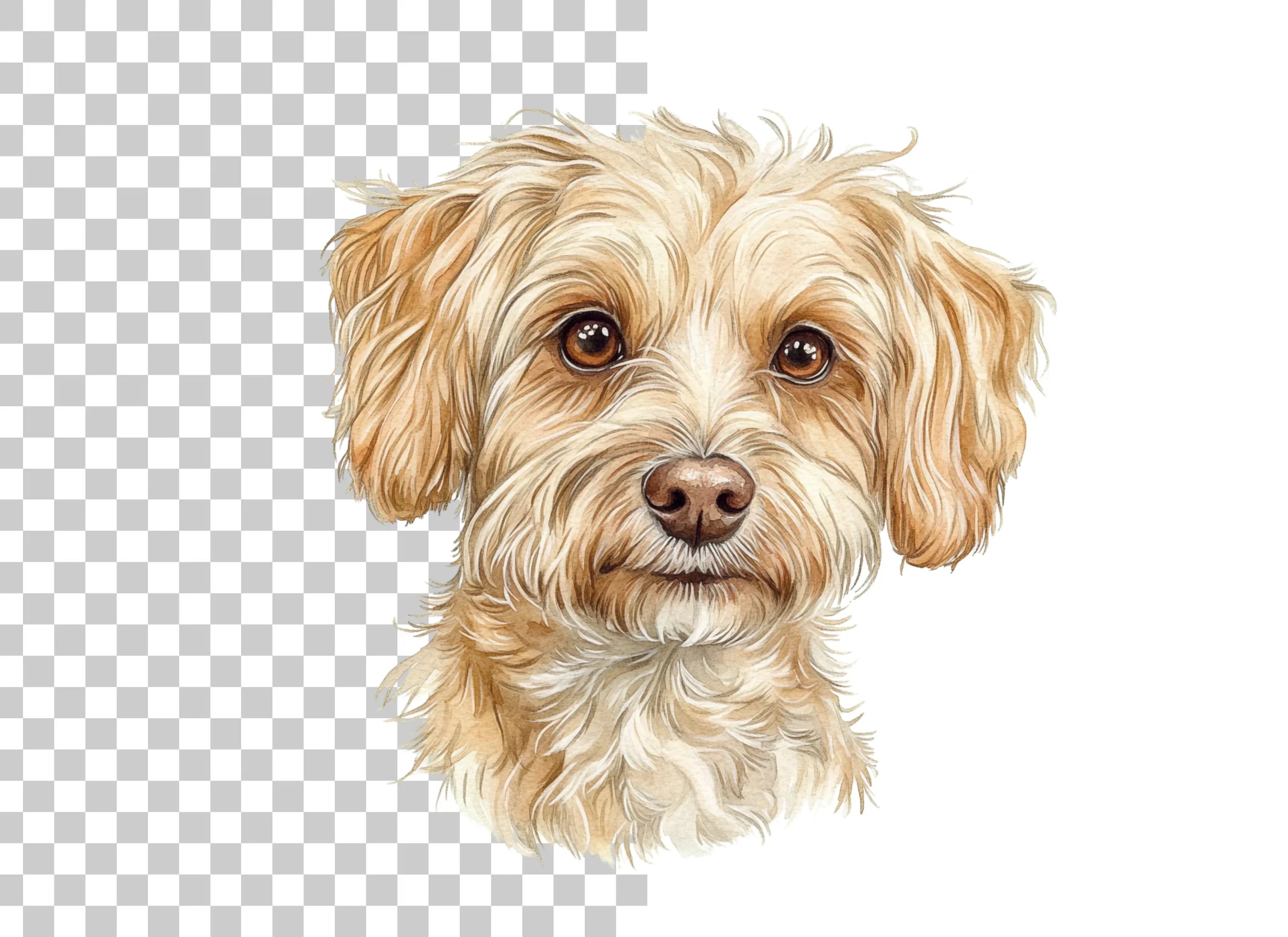 Adorable Fluffy Dog Heads Clipart Bundle