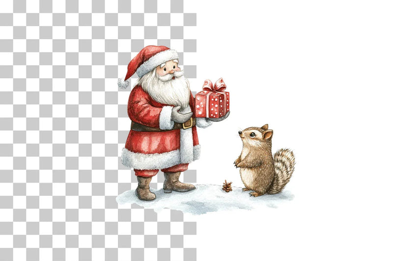 Santa Claus Christmas Animals Clipart Bundle - CraftNest - Digital Crafting and Art