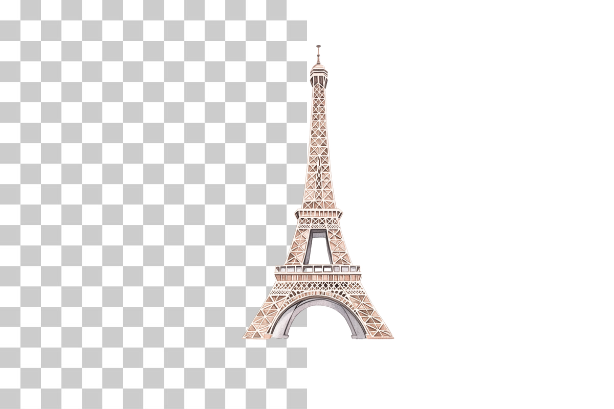 Eiffel Tower Pink Sky Clipart Bundle