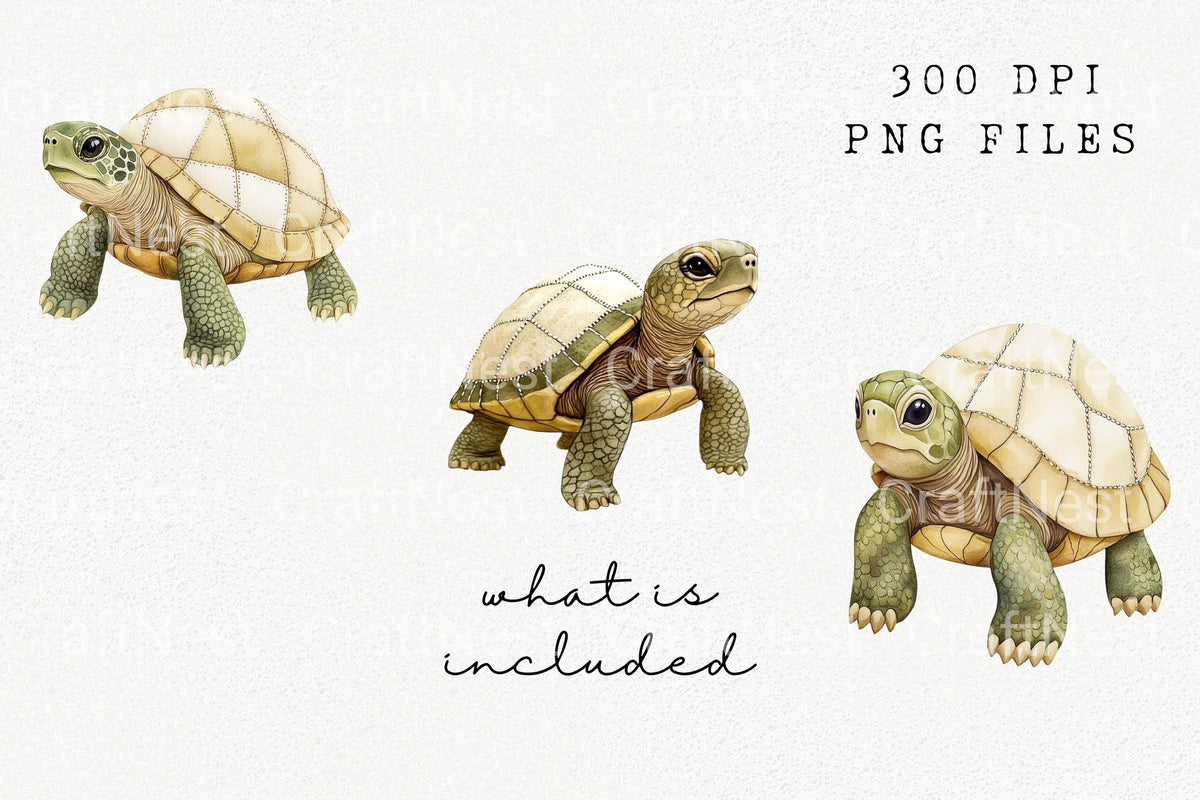 Baby Sea Turtle Clipart Bundle