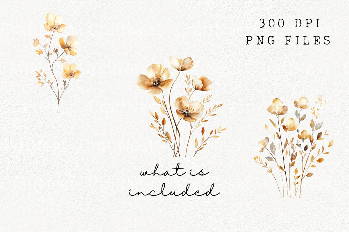 Autumn Floral Clipart Bundle