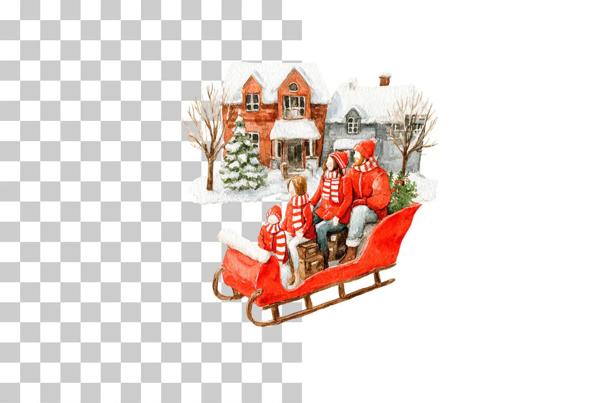 Cozy Christmas Village Clipart Bundle - CraftNest - Digital Crafting and Art