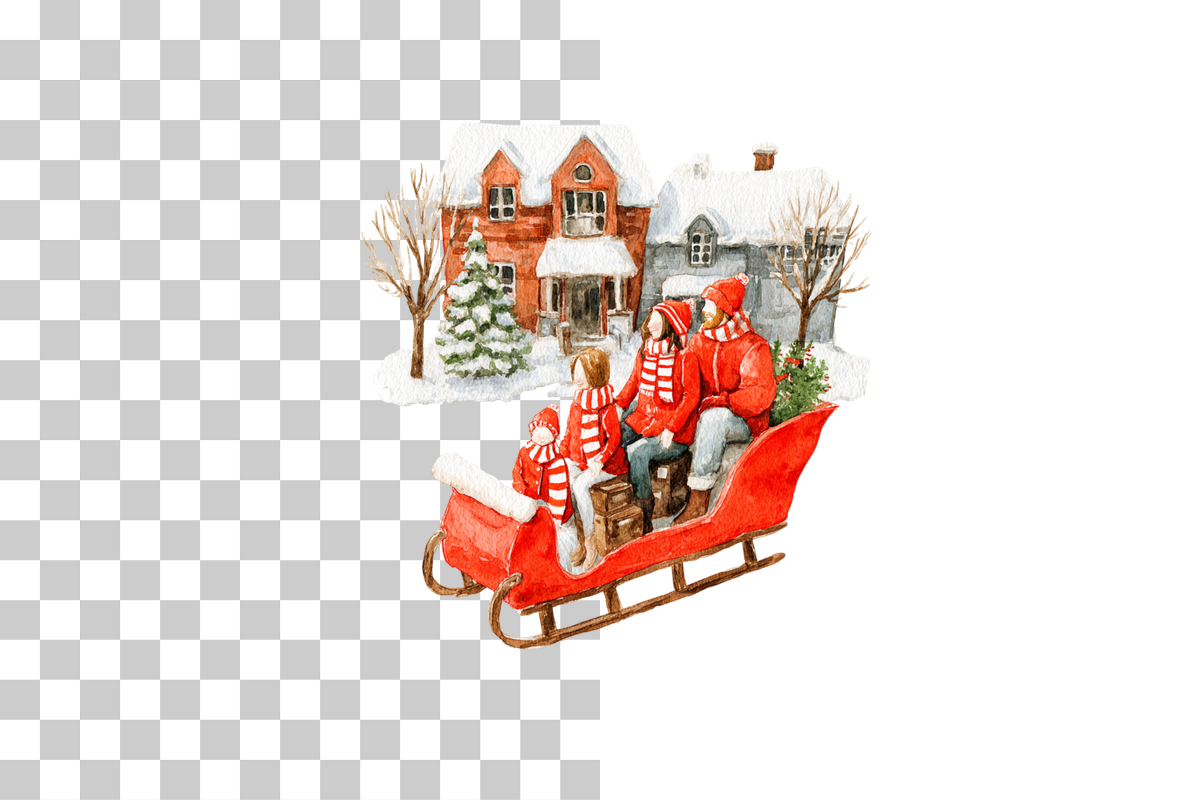 Cozy Christmas Village Clipart Bundle
