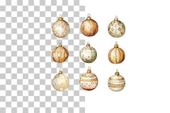 Elegant Gold Christmas Ornament Clipart Bundle - CraftNest - Digital Crafting and Art