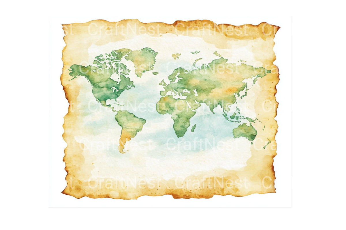 Vintage Treasure Map Clipart Bundle