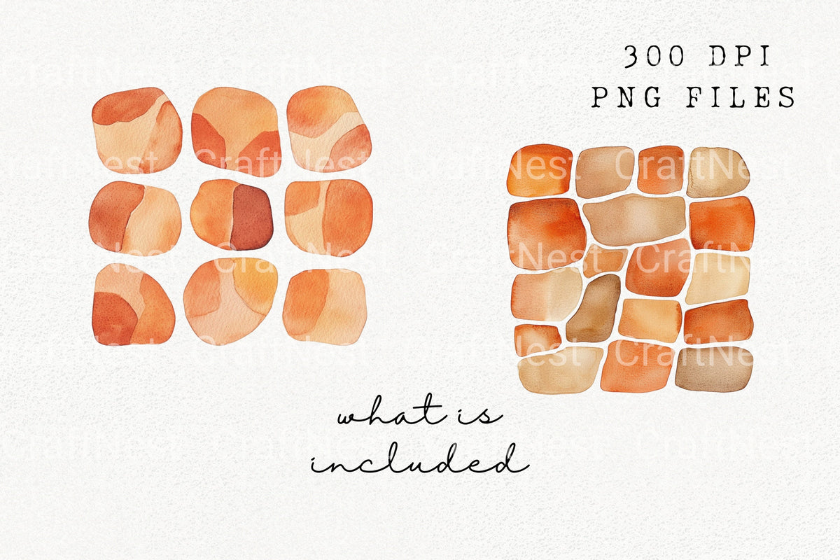 Earthy Stone Shapes Clipart Bundle