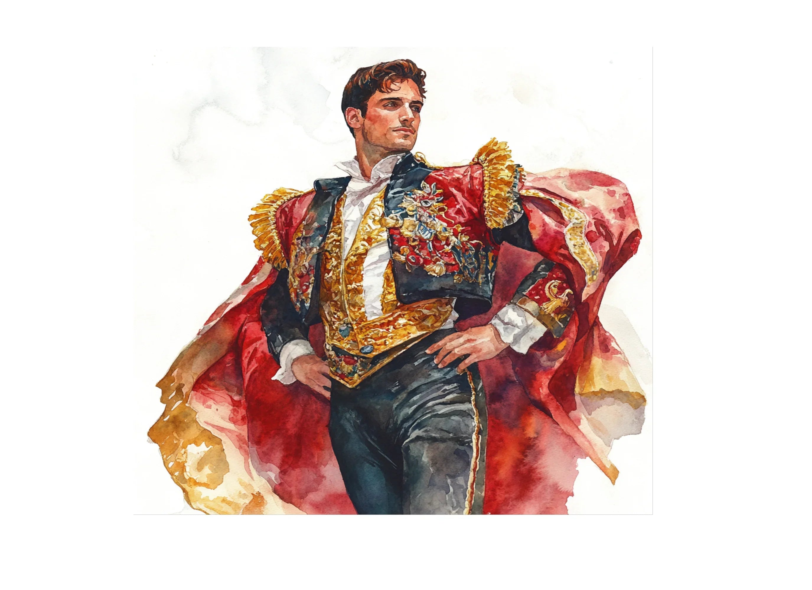 Elegant Matador in Red Cape Clipart Bundle