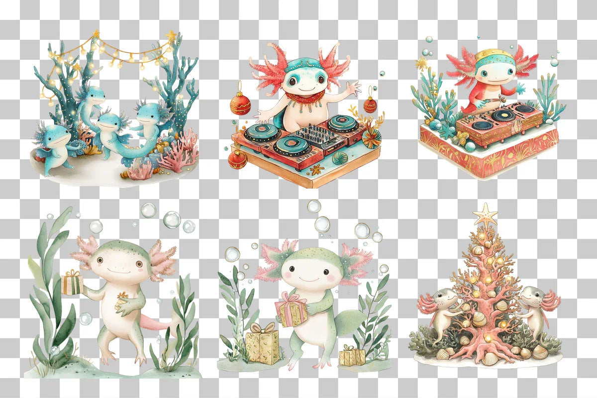 Axolotl Christmas Clipart Bundle - CraftNest - Digital Crafting and Art