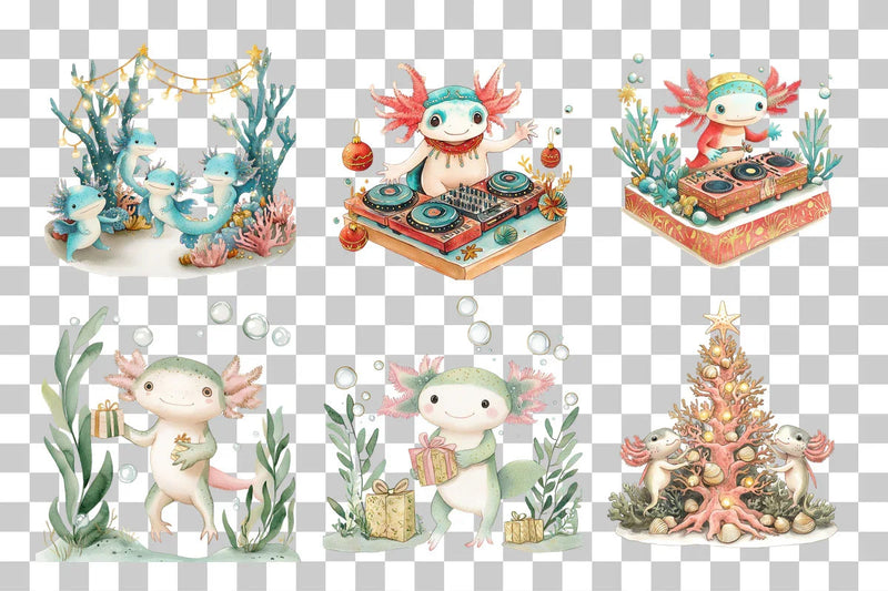 Axolotl Christmas Clipart Bundle - CraftNest - Digital Crafting and Art