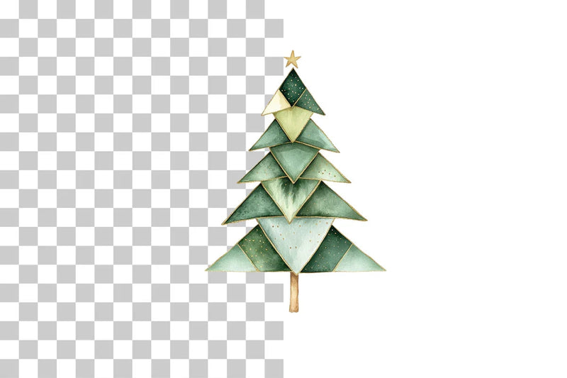 Geometric Abstract Christmas Tree Clipart Bundle - CraftNest - Digital Crafting and Art