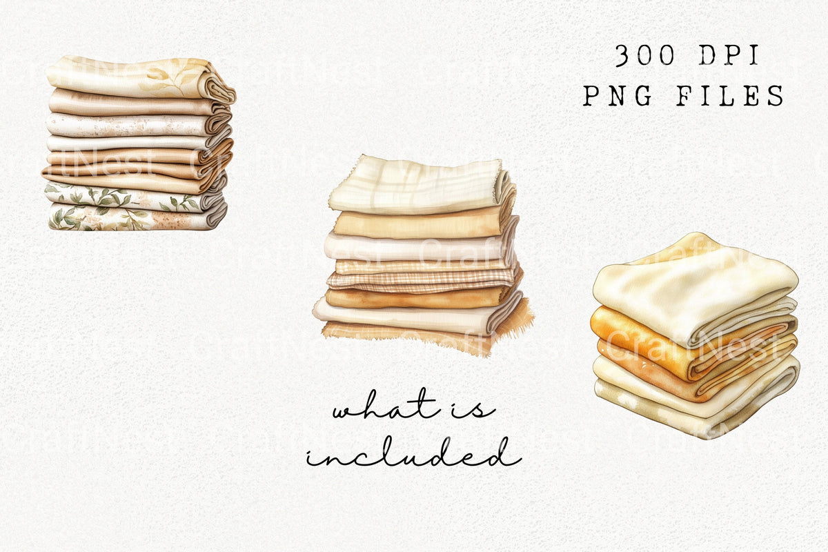 Folded Fabric Clipart Bundle