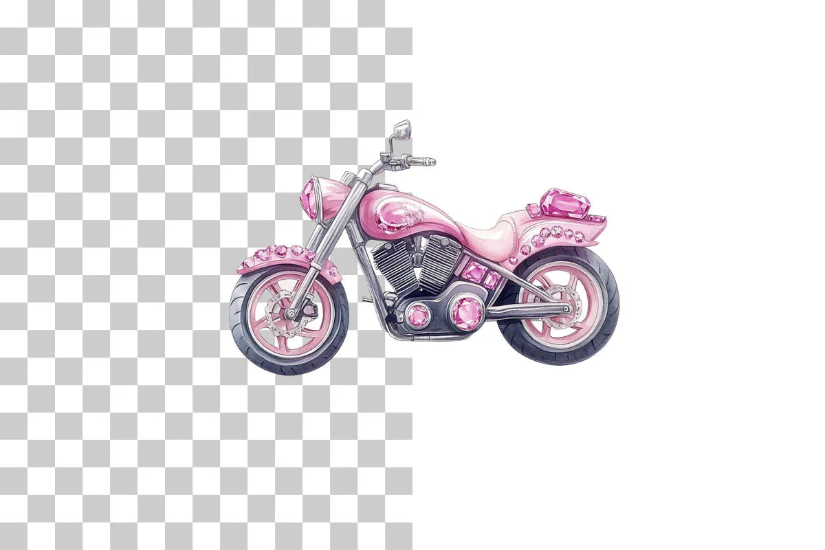 Pink Gem Motorcycle Clipart Bundle - CraftNest - Digital Crafting and Art