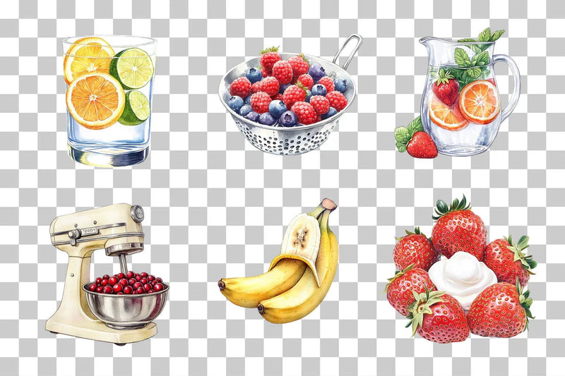 Fruit & Beverage Clipart Bundle - CraftNest - Digital Crafting and Art
